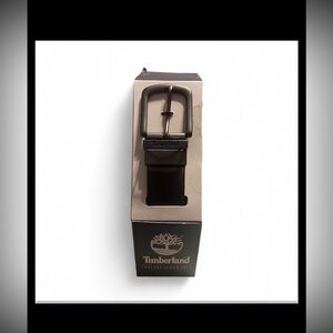 Timberland Black / Brown Leather Mens Belt ~ Fits 32” - 44” ~ NIB